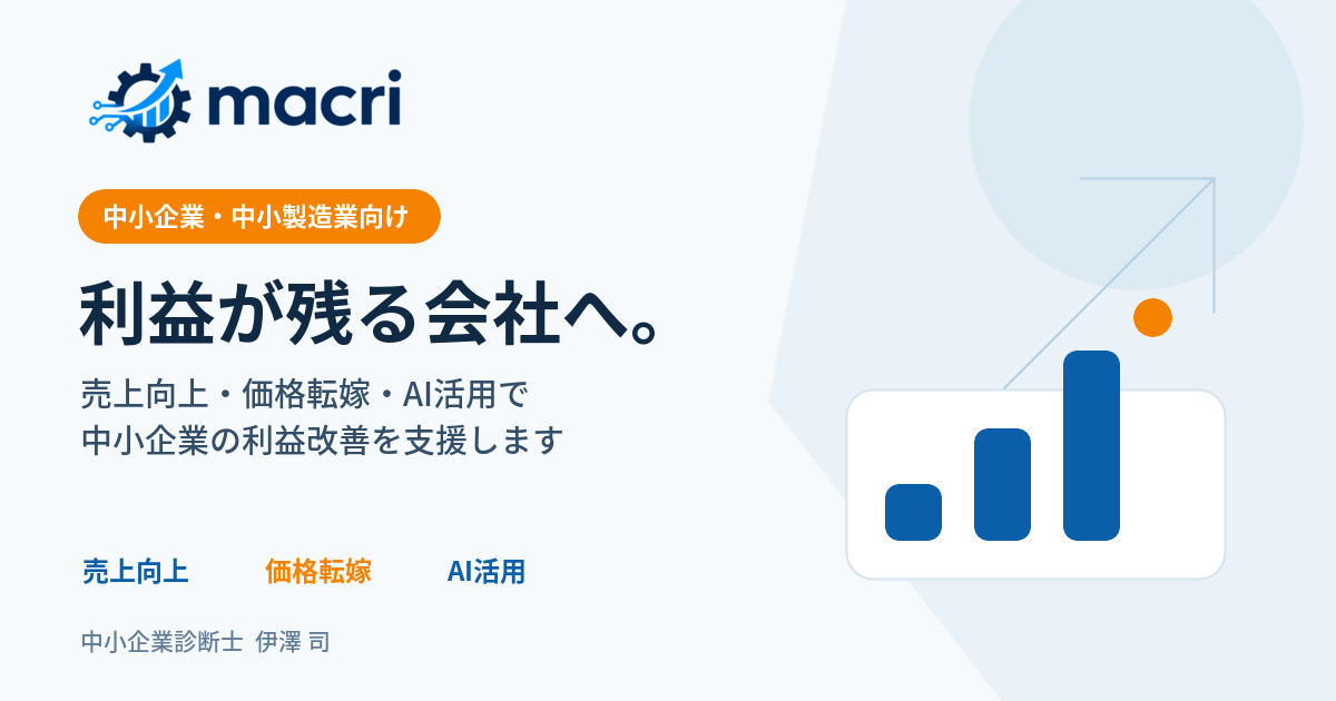 macri｜中小製造業の営業改善・価格転嫁・AI活用支援